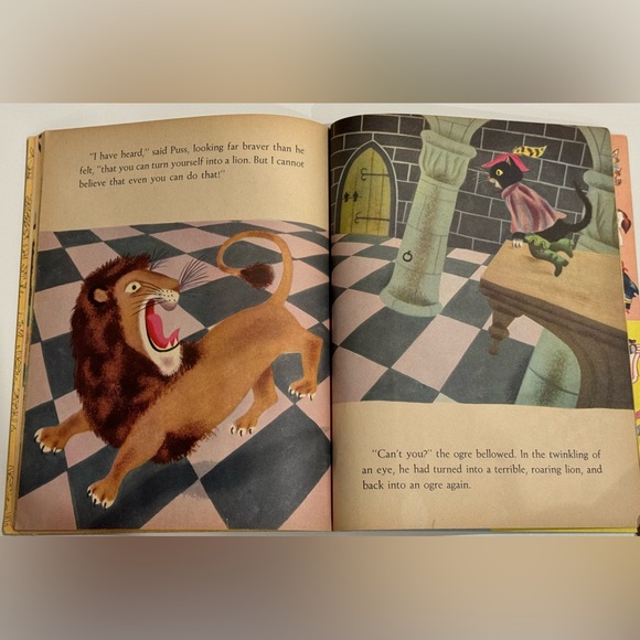 Vintage 1959 Little Golden Book - Puss in Boots Charles Perrault “B” - Picture 12 of 16